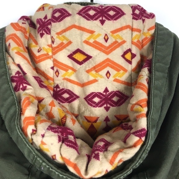 GAP Kids Jacket Utility Military Army Green Camo Hood Southwestern Size Small - Picture 5 of 14